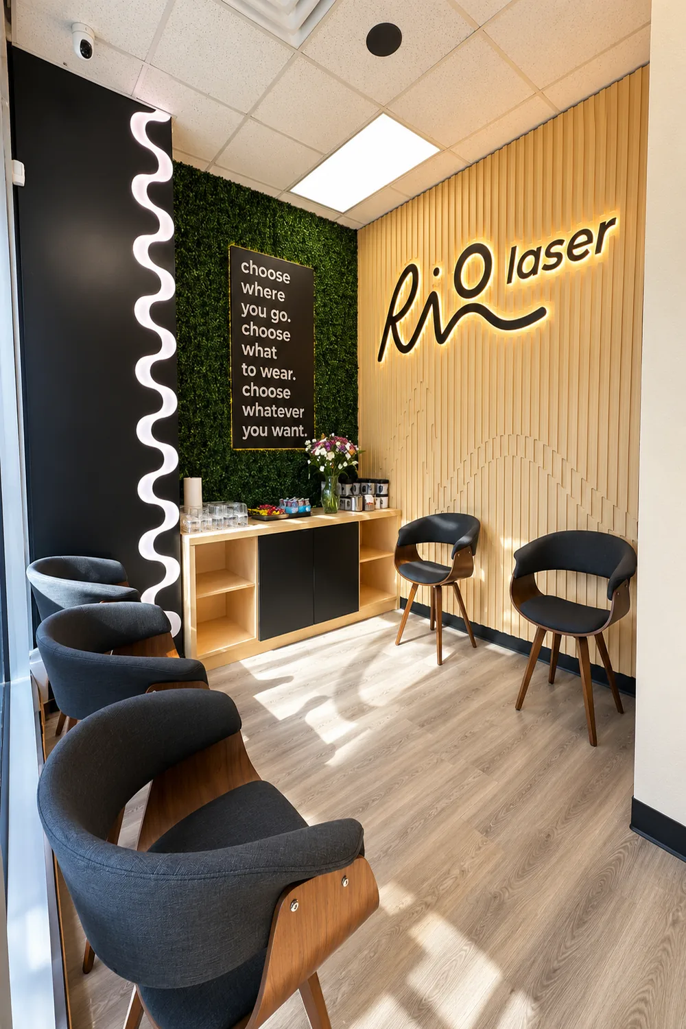 Waiting area at Riolaser Lake Nona laser hair removal studio